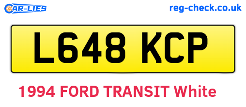 L648KCP are the vehicle registration plates.