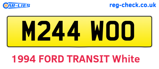 M244WOO are the vehicle registration plates.