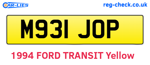 M931JOP are the vehicle registration plates.