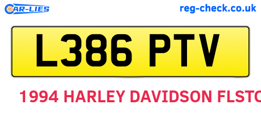 L386PTV are the vehicle registration plates.