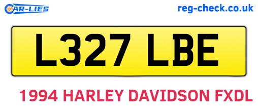L327LBE are the vehicle registration plates.