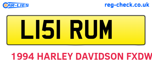 L151RUM are the vehicle registration plates.