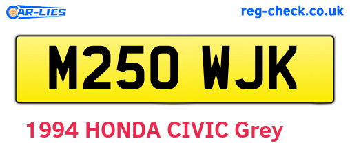 M250WJK are the vehicle registration plates.