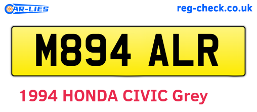 M894ALR are the vehicle registration plates.