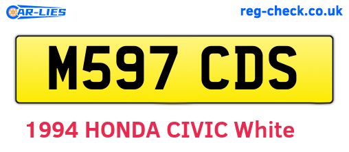 M597CDS are the vehicle registration plates.