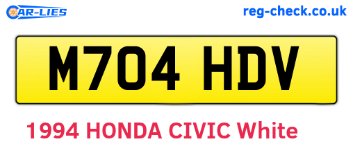 M704HDV are the vehicle registration plates.