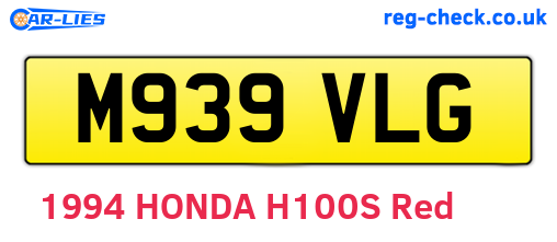 M939VLG are the vehicle registration plates.