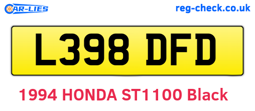 L398DFD are the vehicle registration plates.