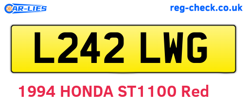 L242LWG are the vehicle registration plates.