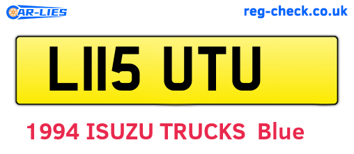 L115UTU are the vehicle registration plates.