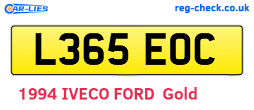 L365EOC are the vehicle registration plates.