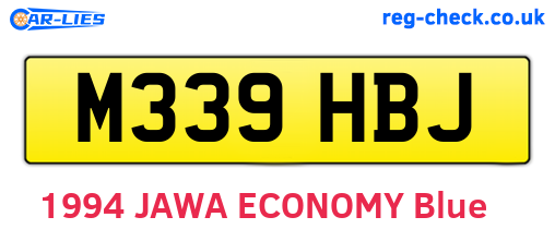 M339HBJ are the vehicle registration plates.