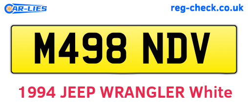 M498NDV are the vehicle registration plates.