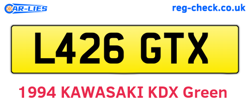 L426GTX are the vehicle registration plates.