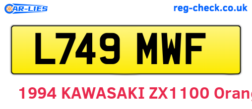 L749MWF are the vehicle registration plates.