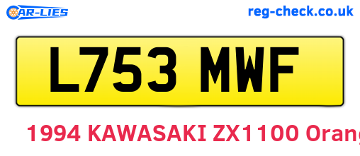 L753MWF are the vehicle registration plates.