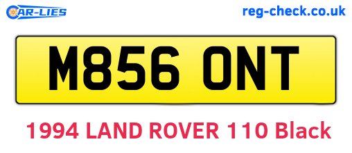M856ONT are the vehicle registration plates.