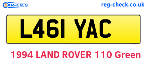 L461YAC are the vehicle registration plates.