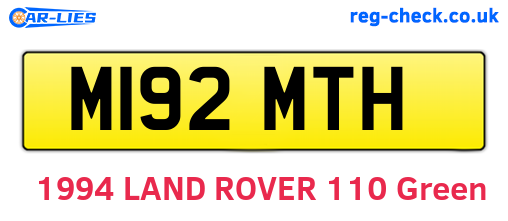 M192MTH are the vehicle registration plates.
