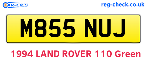 M855NUJ are the vehicle registration plates.