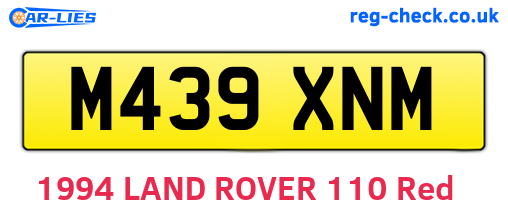 M439XNM are the vehicle registration plates.
