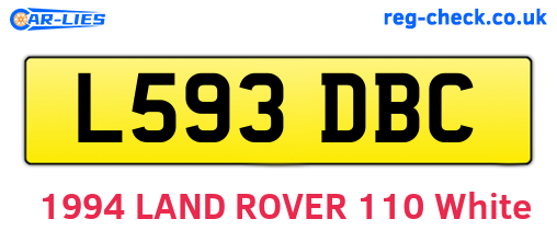 L593DBC are the vehicle registration plates.