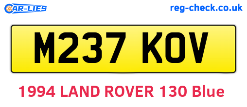 M237KOV are the vehicle registration plates.
