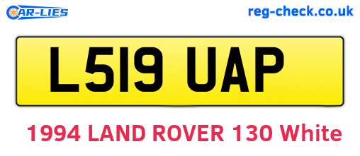 L519UAP are the vehicle registration plates.