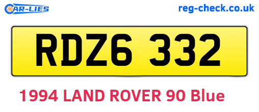 RDZ6332 are the vehicle registration plates.