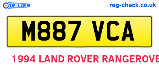 M887VCA are the vehicle registration plates.