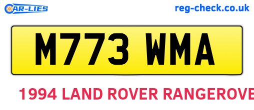 M773WMA are the vehicle registration plates.