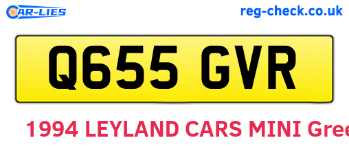 Q655GVR are the vehicle registration plates.