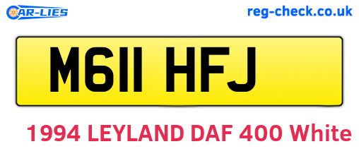 M611HFJ are the vehicle registration plates.