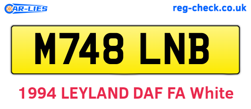 M748LNB are the vehicle registration plates.