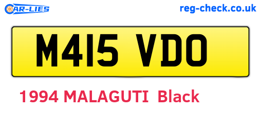 M415VDO are the vehicle registration plates.