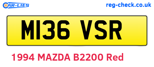 M136VSR are the vehicle registration plates.
