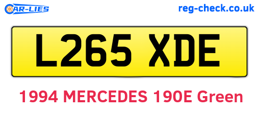 L265XDE are the vehicle registration plates.