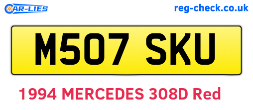 M507SKU are the vehicle registration plates.