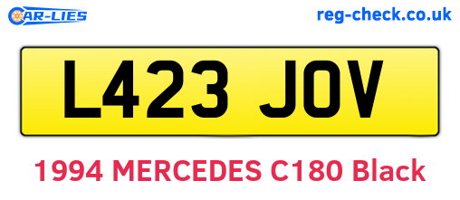 L423JOV are the vehicle registration plates.