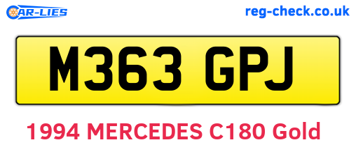 M363GPJ are the vehicle registration plates.