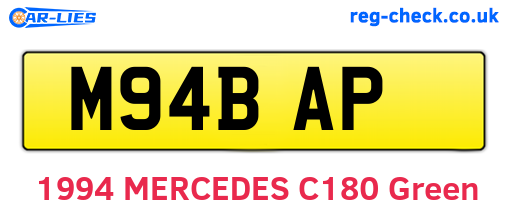 M94BAP are the vehicle registration plates.