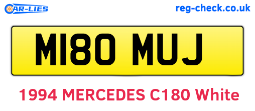 M180MUJ are the vehicle registration plates.