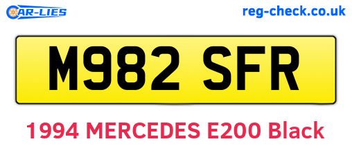 M982SFR are the vehicle registration plates.