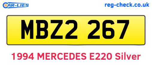MBZ2267 are the vehicle registration plates.