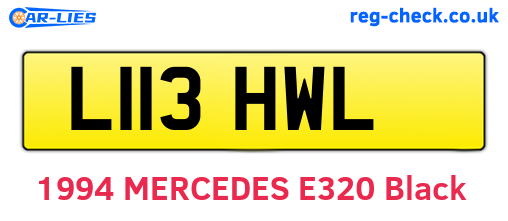 L113HWL are the vehicle registration plates.