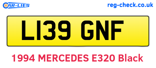 L139GNF are the vehicle registration plates.