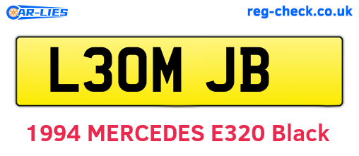 L30MJB are the vehicle registration plates.
