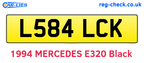 L584LCK are the vehicle registration plates.