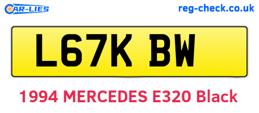 L67KBW are the vehicle registration plates.
