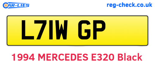 L71WGP are the vehicle registration plates.